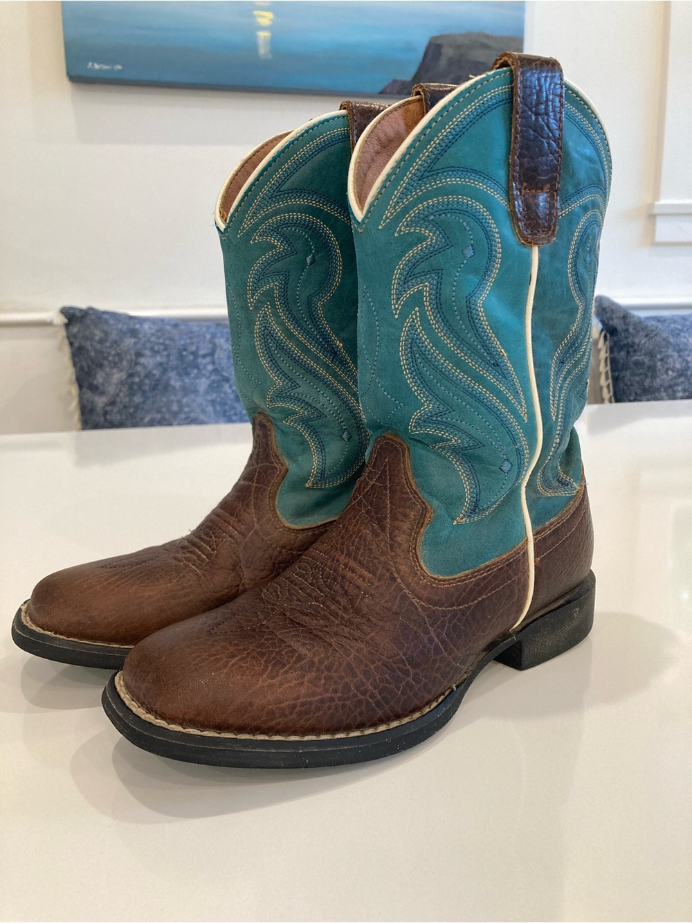 Rank 45 Boys Connor Western boots Broad Square Toe, Size 13